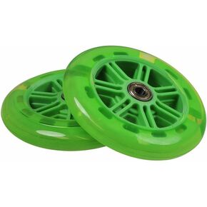 عجلات AlveyTech مقاس 125 مم لسكوتر Razor A3 Kick Scooter، محور أخضر للعجلة الشفافة (مجموعة من 2) in Kuwait