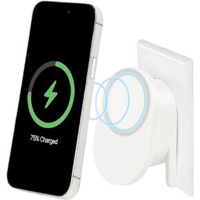 Plug-in Magnetic Phone Charger by It’s Just Smart, Universal Wireless Charger for Qi Enabled Phones, MagSafe Compatible with All iPhone 15, 14 13 12 11 X, Samsung Galaxy S24 S23 S22 S21 S20, Pixel