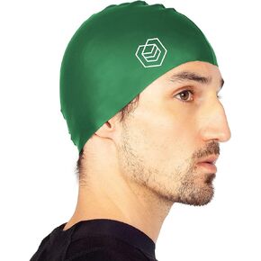 Swimming Cap - Designed for Short and Regular Hair - Unisex - Women’s & Men’s Swim Cap - Silicone (Green)