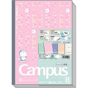 Showa 119214003 Doraemon Notebook, Campus, Dots, A-Ruled, Pack of 5, Japanese Modern
