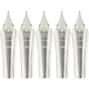 Gullor 5PCS Fountain Pen Nibs Fit Jinhao 159/450/750, Silver, Medium Nib