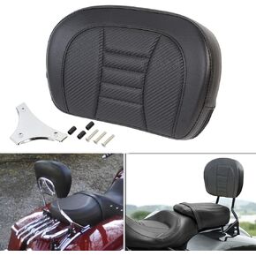 Passenger Backrest Pad,Sissy Bar Pad for Harley Touring Electra Glide Road Glide Road King Street Glide Softail Heritage Classic, Black Stitching