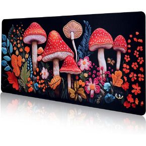 Black Large Mouse Pad,Gaming Mouse Pad Desk Mat,Non-Slip Base and High Density Stitched Edges,Desk Pad Protector Suitable for Home and Office