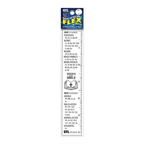 G.T. Luscombe, Old Testament and New Testament Books of The Bible, 6 Inch, Clear Flex Ruler with Dual Straight and Scalloped Edge, Conforms to Shape of Page, for Underlining and Journaling