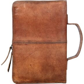 Leather Bible Cover Book Cover Planner Cover with Handle and Back Pocket Size 10.8x6.8x2 inches (Goat Leather)