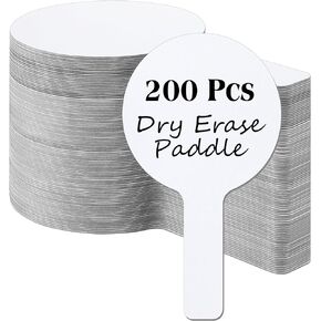 Seajan 200 Pack Dry Erase Answer Paddle Bulk Whiteboard Wooden Handheld Double Sided Auction Paddles Dry Erase Answer Board for Classroom Teaching Office Meeting Family Party(Rectangle)