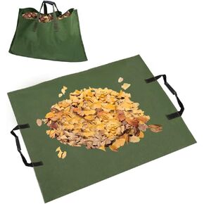 Leaf Tarp with 4 Handles Garden Waste Yard Tarps Extra Reinforced Corner Waterproof Reusable Durable Tarp Collector for Clean-Ups