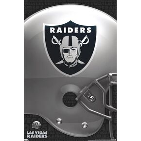 Trends International NFL Las Vegas Raiders – Logo 20 Wall Poster, 14.725" x 22.375", Barnwood Framed Version