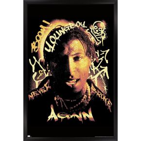Trends International NBA Youngboy - Graffiti Wall Poster, 14.72" x 22.37", Barnwood Framed Version