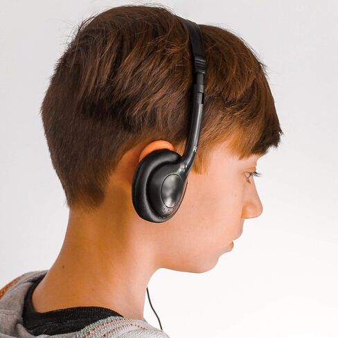 Soundnetic SNCCV Bulk Classroom Headphones 25 Pack – Stereo Headphones with Leatherette Earpads & Volume Control, Black – Ideal for Schools in Saudi Arabia