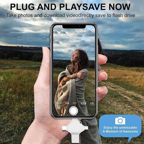 USB C Flash Drive Photo Stick 512GB - 4 في 1 USB 3.0 عالي السرعة على شكل قلم الإبهام، جهاز تخزين محمول لمحرك القفز متوافق مع الهواتف الذكية وأجهزة الكمبيوتر المحمولة وأجهزة الكمبيوتر الشخصية وتخزين البيانات الخارجية بنظام Android in Kuwait