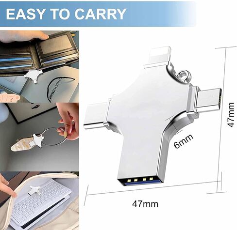 USB C Flash Drive Photo Stick 512GB - 4 في 1 USB 3.0 عالي السرعة على شكل قلم الإبهام، جهاز تخزين محمول لمحرك القفز متوافق مع الهواتف الذكية وأجهزة الكمبيوتر المحمولة وأجهزة الكمبيوتر الشخصية وتخزين البيانات الخارجية بنظام Android in Kuwait