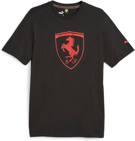 PUMA Men's Standard Ferrari Race Tonal Big Shield Tee, Black, X-Large in Saudi Arabia