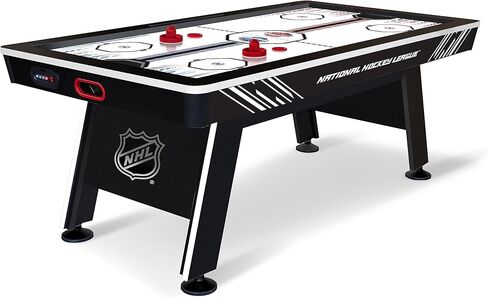 60" Air Hockey Table - Fast-paced air Powered Surface with Electronic Overhead Arena Scoreboard - Includes 2 Pucks and 2 Pushers, Black/White in Kuwait