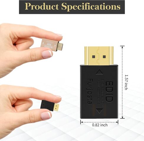 4K HDMI EDID محاكي العبور محول مقرنة HDMI دمية التوصيل لشاشة الكمبيوتر جهاز عرض الفيديو الفاصل التبديل KVM موسع AV استقبال 3840x2160 @ 60 هرتز 1P in Saudi Arabia