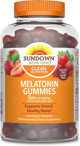 علكة صن داون ميلاتونين 5 ملغ، تدعم الصوت، جودة النوم، 150 قطعة (قد تختلف التعبئة) in Kuwait