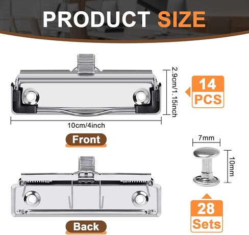 14 حزمة من مشابك الحافظة، أجزاء بديلة لمشابك الحافظة، 3.94 بوصة، أجهزة الحافظة مع المسامير المعدنية، أجهزة مشبك الحافظة مع قبضة مطاطية وفتحة تعليق in Kuwait