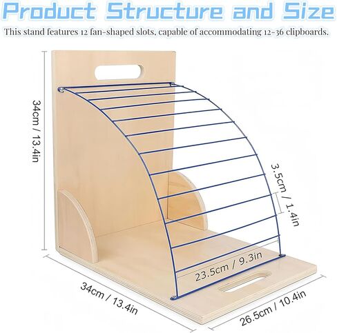 Clipboard Holder, Clipboard Storage Rack | Wooden Clipboards Stand with Sturdy Metal Shelf | Clipboard Organizer for Classroom, Office, and Home (Assembly Required) (Pine) in Kuwait