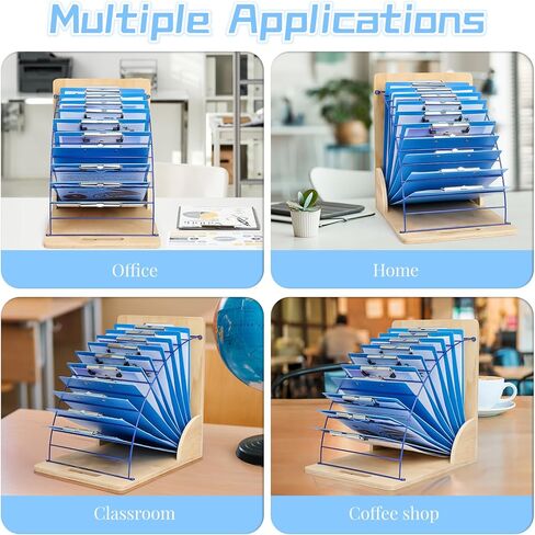 Clipboard Holder, Clipboard Storage Rack | Wooden Clipboards Stand with Sturdy Metal Shelf | Clipboard Organizer for Classroom, Office, and Home (Assembly Required) (Pine) in Kuwait