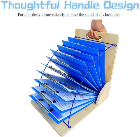 Clipboard Holder, Clipboard Storage Rack | Wooden Clipboards Stand with Sturdy Metal Shelf | Clipboard Organizer for Classroom, Office, and Home (Assembly Required) (Pine) in Kuwait