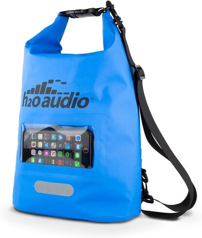 H2O Audio Floating Dry Bag, 100% Waterproof, Roll Top Closure with a Sealed Smart Phone Window Case,10L Sack for Swimming, Kayaking, Boating, Fishing, Camping and Hiking in Kuwait