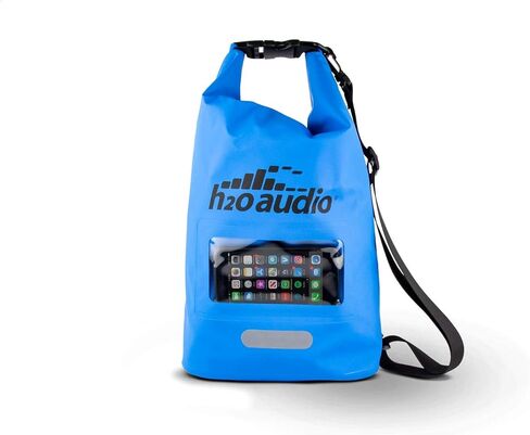 H2O Audio Floating Dry Bag, 100% Waterproof, Roll Top Closure with a Sealed Smart Phone Window Case,10L Sack for Swimming, Kayaking, Boating, Fishing, Camping and Hiking in Kuwait