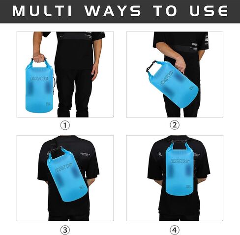 حقيبة جافة مقاومة للماء للنساء والرجال، 2L/ 5L/ 10L/ 15L/ 20L حقيبة ظهر خفيفة الوزن وشفافة للتخزين الجاف مع حافظة هاتف رائعة للسباحة وركوب القوارب والتخييم والشاطئ in Kuwait