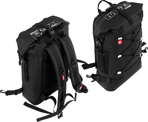 Cressi Waterproof Backpack - Watertight Zipper, Padded Shoulder, and Back Strap- Designed for Fixing to D-Rings on iSUP Boards - Spidy Dry: Designed in Italy,Black in Saudi Arabia