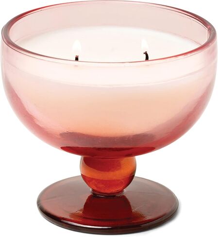 Paddywax Scented Candles Vintage Glass Aura Collection Soy Wax Blend 2-Wick Candle, 6-Ounce, Tobacco Patchouli in Saudi Arabia