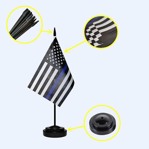 Thin Blue Green and Red Line American USA Desk Flag,Small Mini Patriotic American Honoring Police Military and Fire Officers Table Flags With Stand Base,Miniature Thin Blue Green and Red Line Deluxe in Saudi Arabia