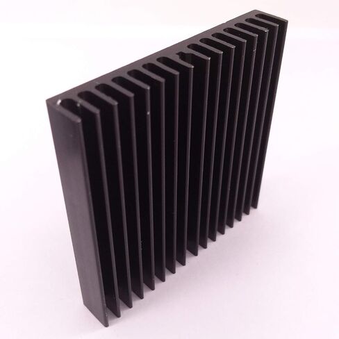 Easycargo 2pcs 60mm Heatsink 60x60x10mm، أسود بأكسيد الألومنيوم التبريد بالوعة الحرارة، تبريد المبرد لتبريد لوحة LED (60mmx60mmx10mm) in Saudi Arabia