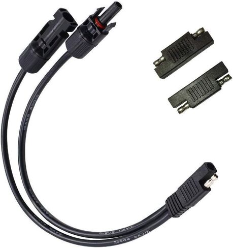 موصلات الألواح الشمسية 10AWG متوافقة مع موصل الطاقة الشمسية MC-4 لمحول SAE سلك كابل تمديد PV لمجموعة شاحن بطارية الألواح الشمسية RV Caravan مع محولين عكسيين من SAE إلى SAE in Kuwait