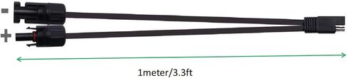موصلات الألواح الشمسية 10AWG متوافقة مع موصل الطاقة الشمسية MC-4 لمحول SAE سلك كابل تمديد PV لمجموعة شاحن بطارية الألواح الشمسية RV Caravan مع محولين عكسيين من SAE إلى SAE in Kuwait
