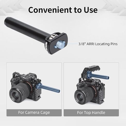 قضيب Nitze 15 مم مع دبابيس تحديد ARRI مقاس 3/8 بوصة، وقضيب من سبائك الألومنيوم 4 بوصة 15 مم لقفص الكاميرا، ومقبض علوي للكاميرا والتركيز المتبع - R15-8A100 in Saudi Arabia