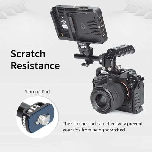 قضيب Nitze 15 مم مع دبابيس تحديد ARRI مقاس 3/8 بوصة، وقضيب من سبائك الألومنيوم 4 بوصة 15 مم لقفص الكاميرا، ومقبض علوي للكاميرا والتركيز المتبع - R15-8A100 in Saudi Arabia