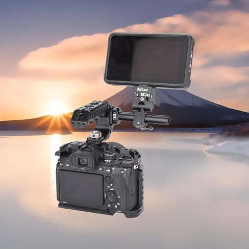قضيب Nitze 15 مم مع دبابيس تحديد ARRI مقاس 3/8 بوصة، وقضيب من سبائك الألومنيوم 4 بوصة 15 مم لقفص الكاميرا، ومقبض علوي للكاميرا والتركيز المتبع - R15-8A100 in Saudi Arabia
