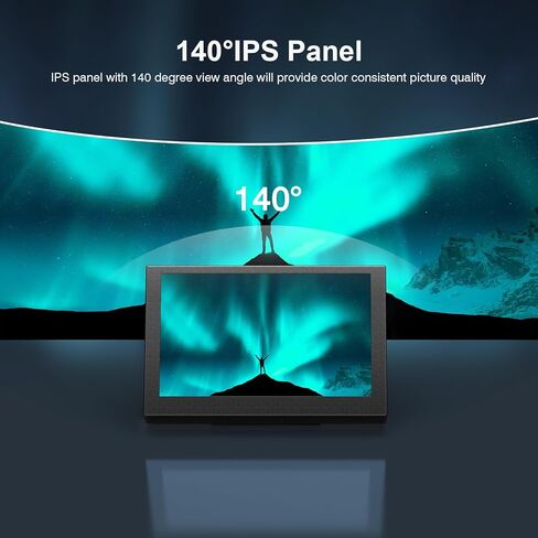 شاشة 5 بوصة، شاشة IPS LCD صغيرة مقاس 800 × 480، هيكل معدني، شاشة فيديو كاميرا صغيرة بزاوية عرض 140 درجة مع مدخلات HDMI/AV/VGA متوافقة مع كاميرا DSLR للكمبيوتر المحمول، DVD DVR CCD in Kuwait
