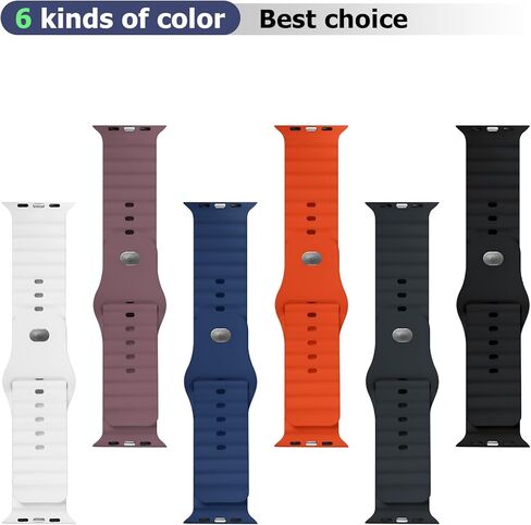 6 قطع من سوار Ocean Band متوافق مع Apple Watch Band Ultra 49mm للنساء والرجال، سوار رياضي من السيليكون قابل للتعديل مع إبزيم معدني لساعة Apple Watch Ultra 1 2 Series Strap in Kuwait
