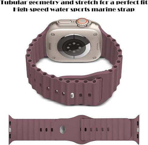6 قطع من سوار Ocean Band متوافق مع Apple Watch Band Ultra 49mm للنساء والرجال، سوار رياضي من السيليكون قابل للتعديل مع إبزيم معدني لساعة Apple Watch Ultra 1 2 Series Strap in Kuwait