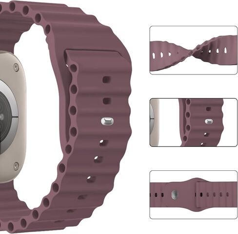 6 قطع من سوار Ocean Band متوافق مع Apple Watch Band Ultra 49mm للنساء والرجال، سوار رياضي من السيليكون قابل للتعديل مع إبزيم معدني لساعة Apple Watch Ultra 1 2 Series Strap in Kuwait