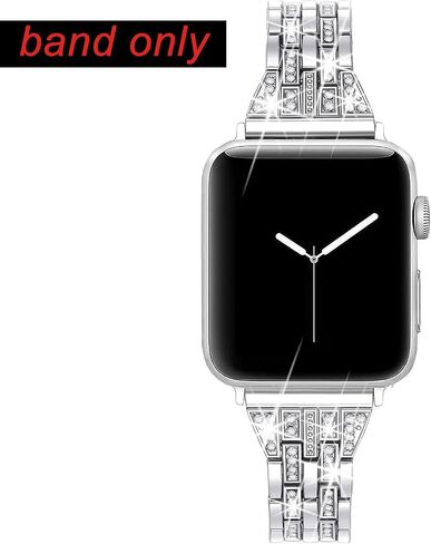 Secbolt Bling Bands Compatible with Apple Watch Band 38mm 40mm 41mm 42mm 44mm 45mm Women iWatch SE Series 9 8 7 6 5 4 3 2 1, Dressy Jewelry Metal Wristband Strap Diamond Rhinestone in Saudi Arabia
