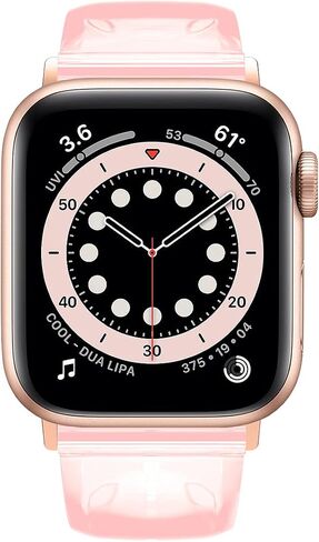 iiteeology Compatible with Apple Watch Band 38mm 40mm 41mm 42mm 44mm 45mm 49mm, Women Transparent Clear Soft Silicone Sports iWatch Band for Apple Watch Ultra 2/Ultra Series 9/8/7/6 in Saudi Arabia