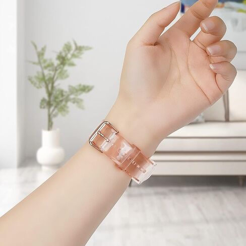 iiteeology Compatible with Apple Watch Band 38mm 40mm 41mm 42mm 44mm 45mm 49mm, Women Transparent Clear Soft Silicone Sports iWatch Band for Apple Watch Ultra 2/Ultra Series 9/8/7/6 in Saudi Arabia