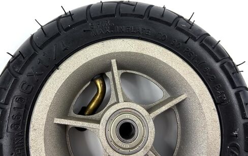 L-faster 150MM Scooter Inflation Wheel with Aluminium Alloy Hub 6" Pneumatic Tyre with Inner Tube Electric Scooter 6 Inch Pneumatic Tire (Black) in Saudi Arabia