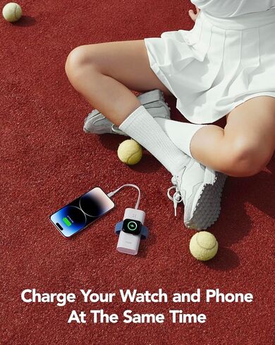 شاحن محمول لساعة Apple & iPhone، بنك طاقة 10000 مللي أمبير في الساعة 20 وات PD شحن سريع حزمة بطارية متوافقة مع Apple Watch Series Ultra/8/7/6/Se/5/4/3/2/1/iPhone14/14 Pro Max/13/ 12- أبيض in Kuwait