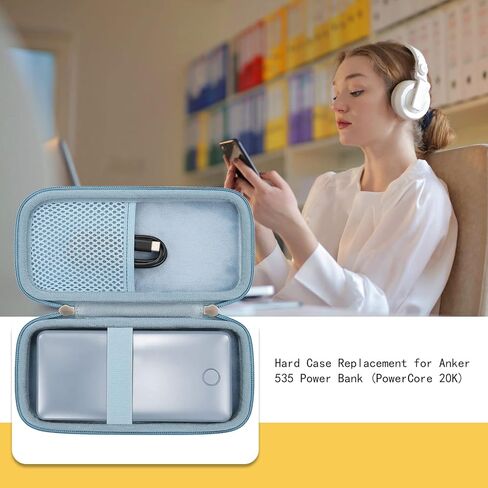 khanka Hard Travel Case Replacement for Anker 325/535 Power Bank PowerCore 20K Portable Charger 20000mAh, Case Only (Black) in Saudi Arabia