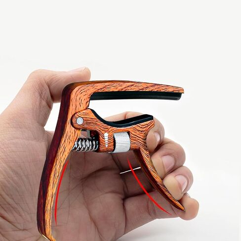 كابو جيتار كابو قابل للتعديل للجيتار الصوتي ذو 6 أوتار، والجيتار الكهربائي، والقيثارة - يتميز بتعديل شد الزنبرك للحصول على نغمة مثالية، ويتضمن سحب دبوس سلسلة - سبيكة زنك خفيفة الوزن in Kuwait