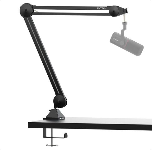 IXTECH Microphone Boom Arm Stand, Heavy Duty Adjustable Mic Stand with Cable Ties, Desk Mount Arm Stand for Gaming Streaming Podcasting (LARGE). in Saudi Arabia