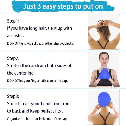 Swim Cap for Women Swimming, Silicone Swimming Cap for Men Women Unisex Adults, 2Pack MTHGH Bathing Cap for Long Hair in Saudi Arabia