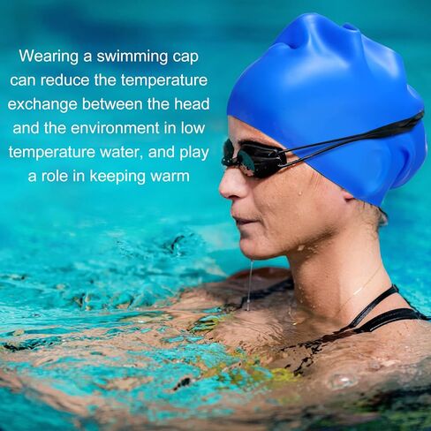 6 قطع من قبعات السباحة المصنوعة من السيليكون للشعر الطويل للجنسين، قبعة السباحة للفتيات، قبعة سباحة مقاومة للماء للضفائر والمجدل، شعر طويل سميك مجعد، الأطفال والنساء والرجال والأولاد، متعدد الألوان in Kuwait
